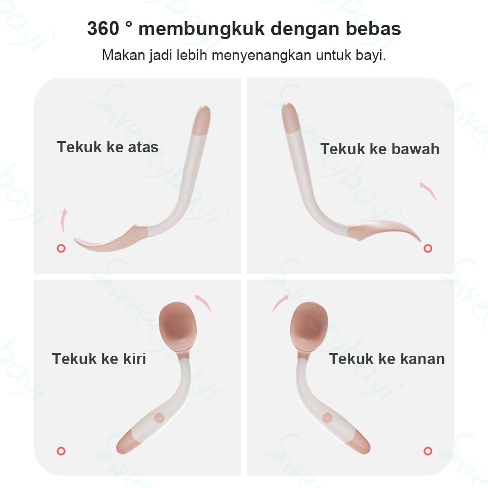 SweetyBayi Sendok garpu makan bayi premium Baby spoon fork Mpasi peralatan makan bayi set alat makan bayi