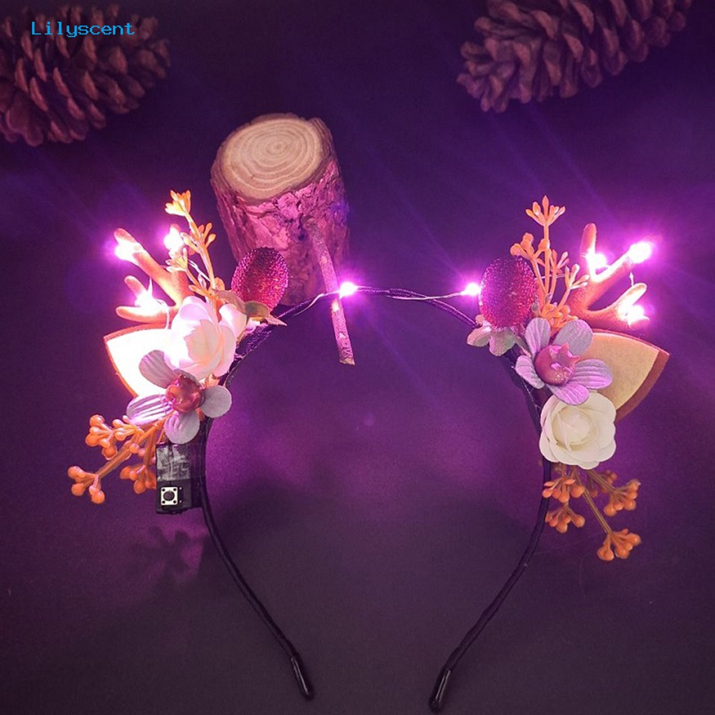 Bando Desain Tanduk Rusa Dengan Lampu Flash Luminous Untuk Natal