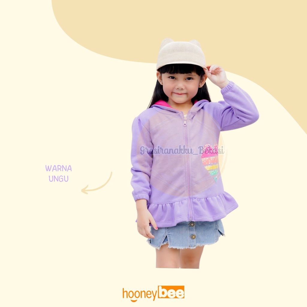 Jacket Anak Cewek Jemima Hooneybee Warna Ungu Size 1-5 TH