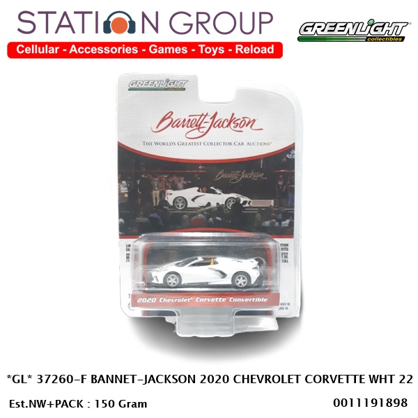 GREENLIGHT 37260-F BANNET-JACKSON 2020 CHEVROLET CORVETTE WHITE 22 - DIECAST