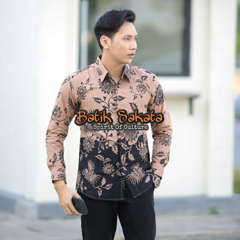 BHATARI Kemeja Batik Pria Slimfit Lengan Panjang Bahan Katun Halus Sragenan Lapis Furing