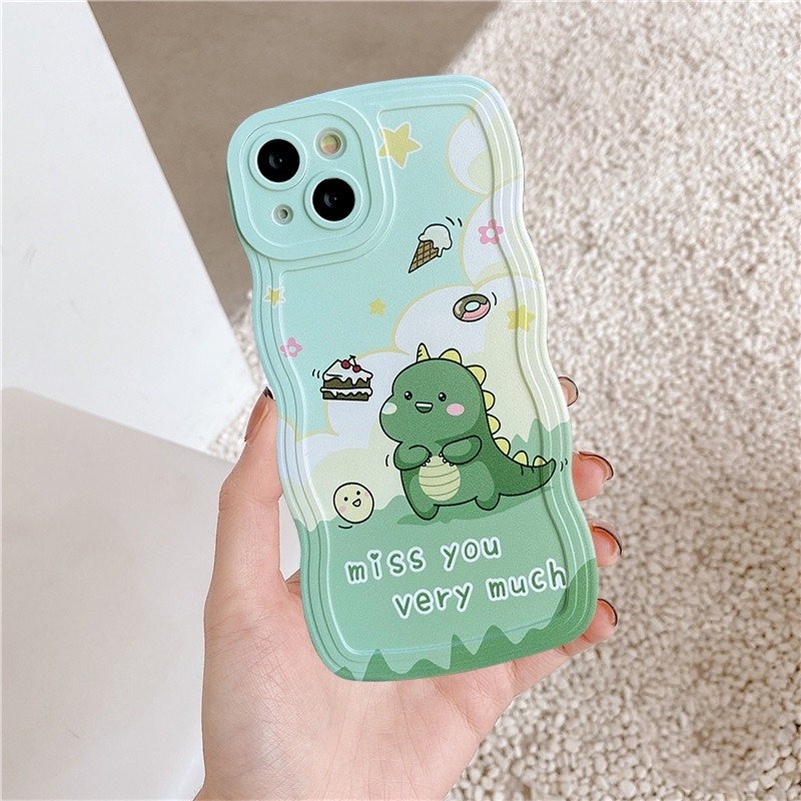 Soft Case TPU Motif Dinosaurus Untuk iPhone 14 13 12 11 Pro Max X Xr Xs Max 8 7 6 6s Plus