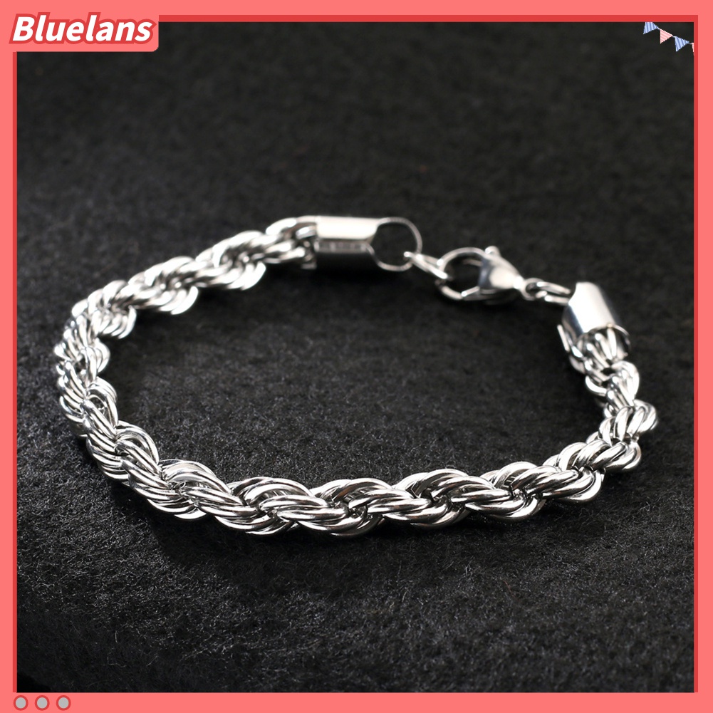 Gelang Rantai Spiral Bahan Stainless Steel Untuk Pria