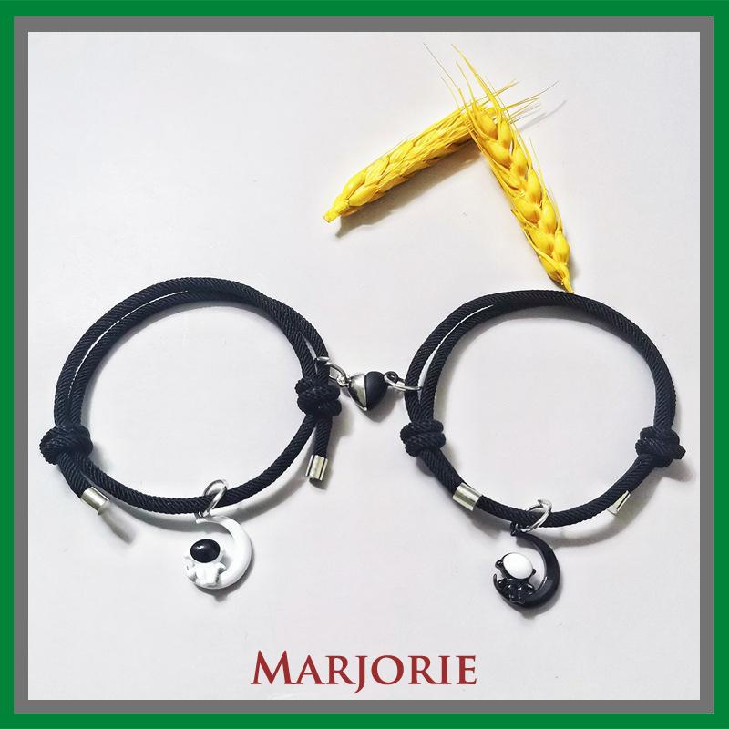 2Pcs Gelang Magnetik Pasangan Astronaut Uniseks Bintang Hadiah Perhiasan Fashion-MJD