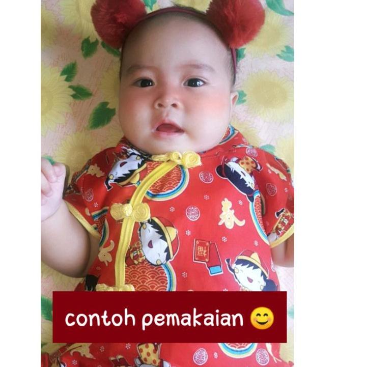 New Stock JUMBO BEAR POMPOM BULU - nylon pom pom Headband bandana telinga beruang lucu Bayi anak