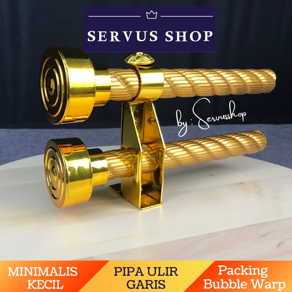 SET DOUBLE BATANG PIPA ULIR GARIS GORDEN / PIPA BULAT GORDEN / MURAH / PROMO