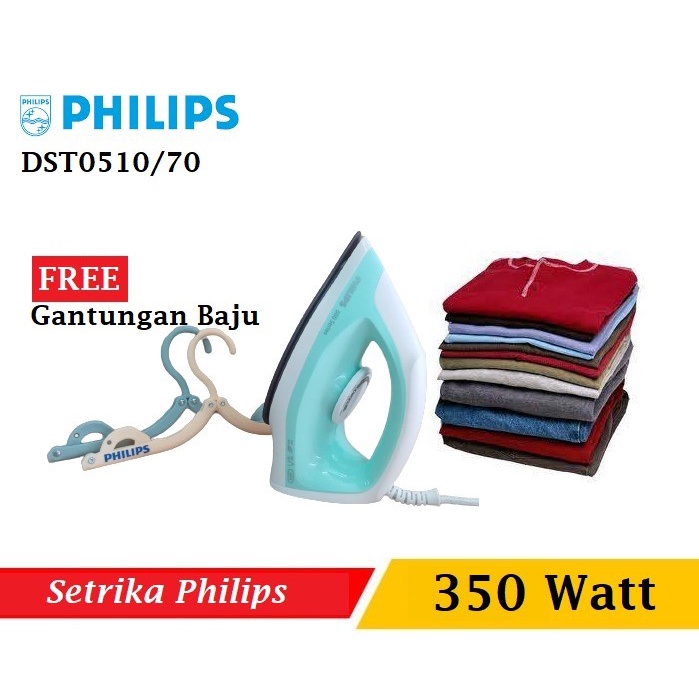 Setrika PHILIPS/Seterika DST0510 Dry Iron Gosokan Philips Original-Garansi resmi