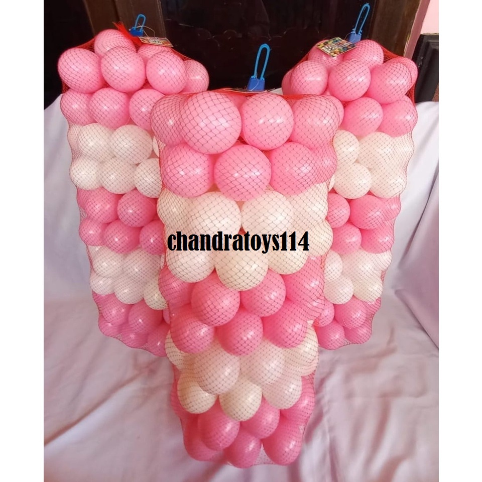 [Warna PUTIH &amp; PINK]  Mandi Bola Anak Anak isi 100 Pcs