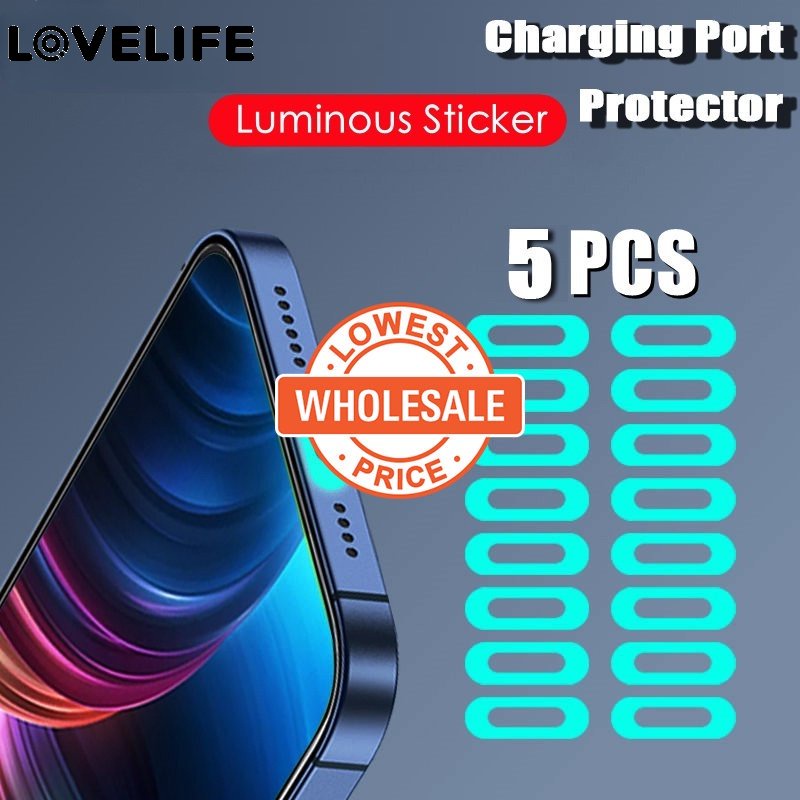 5pcs Stiker Film Pelindung Port Charging Micro USB / Tipe C Universal Anti Gores