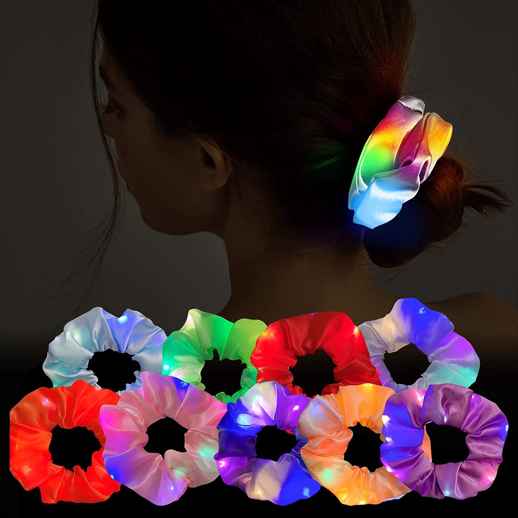 IKAT RAMBUT NYALA SCRUNCHIE LED GELANG LED GELANG NYALA SCRUNCHIE PESTA ACCESSORIES PESTA TOPENG Tahun Baru Halloween Natal Korean Style