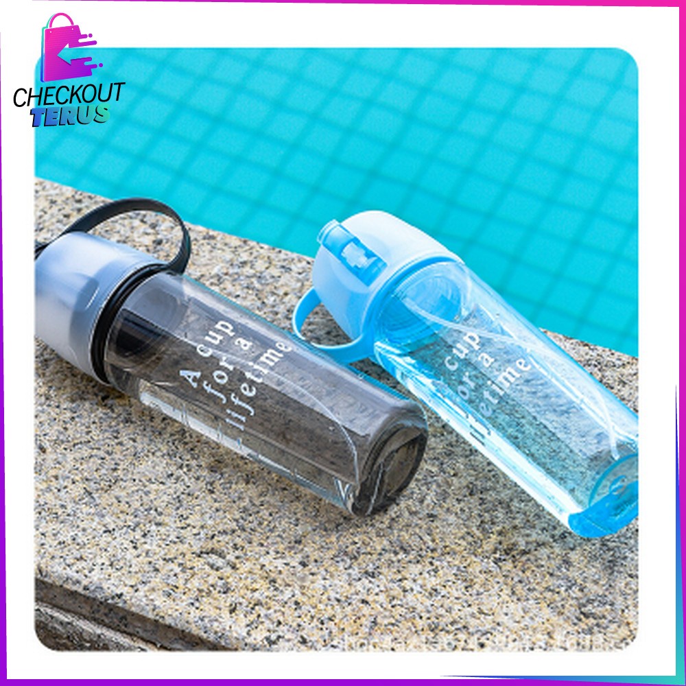 CT C730 Botol Minum Semprot 600ML Water Bottle Portable Botol Air Minum Sedotan Sprai Tumbler Sport Spray