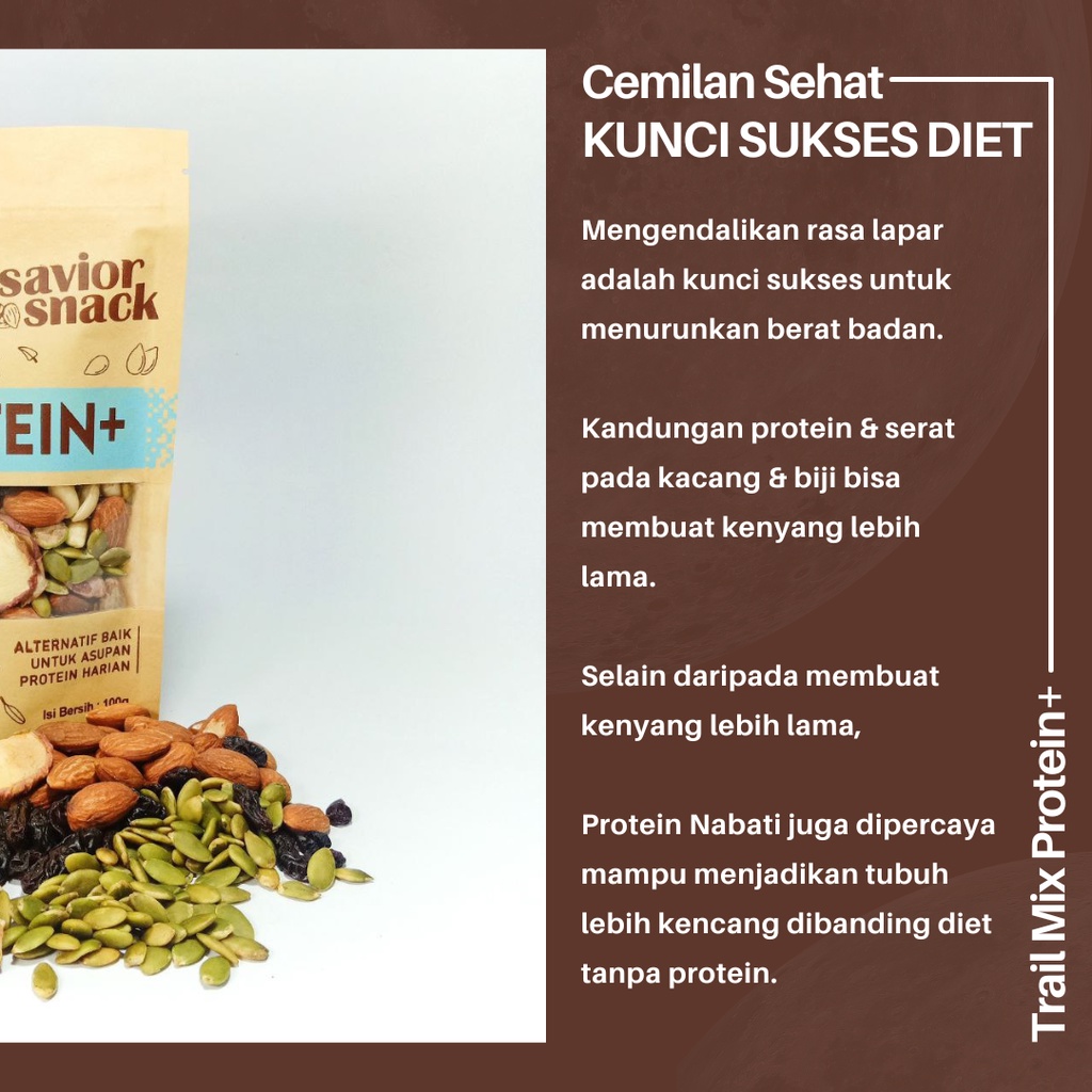 Cemilan Diet Rendah Kalori dan Rendah Gula SAVIOR SNACK PROTEIN+ Makanan Pengganti Nasi Untuk Diet Alternatif Baik Untuk Asupan Protein Harian