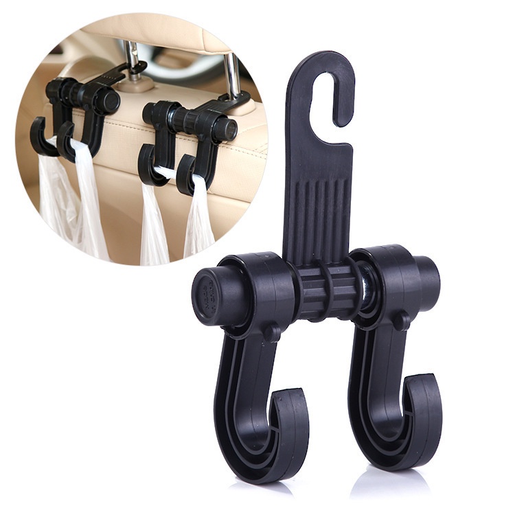 PO88 Dual Hook Hanger Holder Headrest Gantungan Kait Barang Mobil