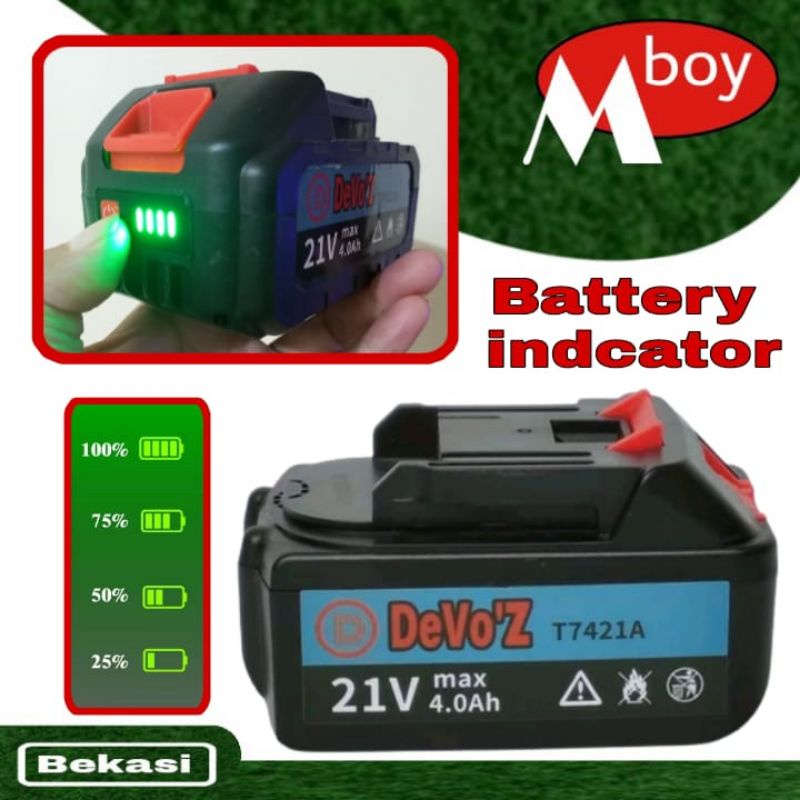 Baterai Cordless dengan indikator untuk DeVo'Z Makita Jld  Dagmara Ryu dll 21V