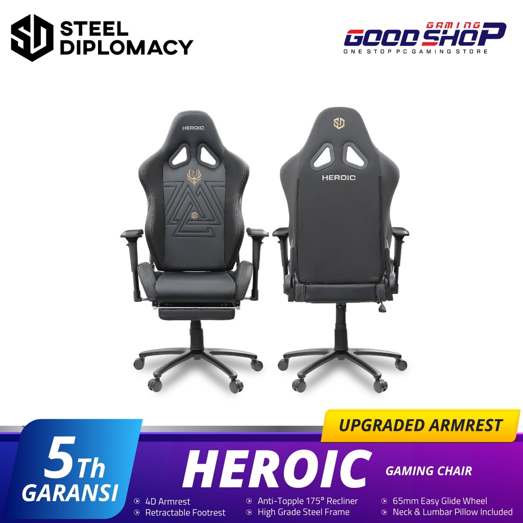 STEELDIPLOMACY Gaming Chair - Heroic V1 (Upgraded ArmRest)