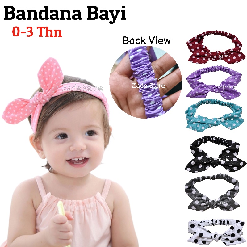 Bandana bayi anak kelinci import bando anak balita pita rambut bandana kain baby headband ikat rambut aksesoris rambut bayu newborn baru lahir