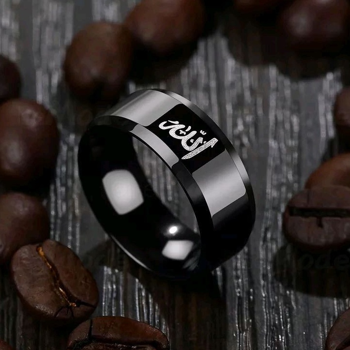 Cincin Titanium Lafadz Allah warna Hitam