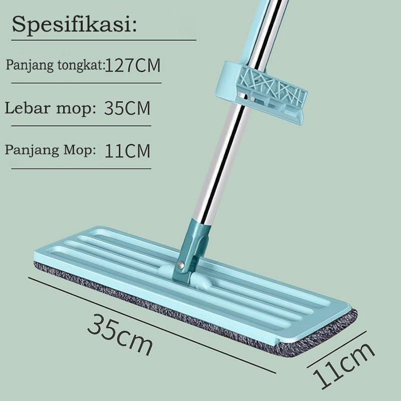 {DS} Alat Pel Lantai Tarik Flat Mop Peras Tanpa Tangan  Alat Ngepel Pembersih