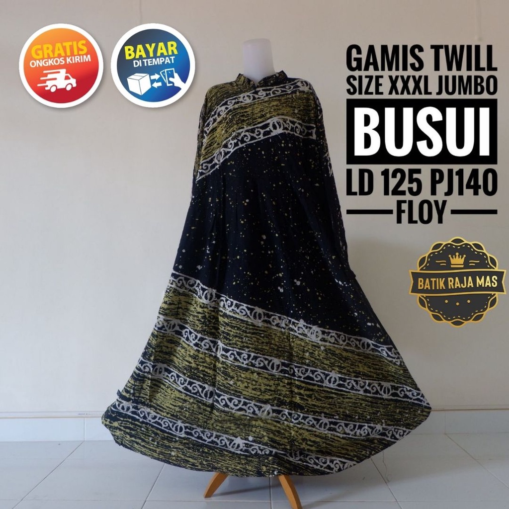 Gamis Wanita Ibu Ibu Jumbo Dewasa Kekinian Syari Lebaran Busui Friendly Resleting Depan Twill Ori Pe
