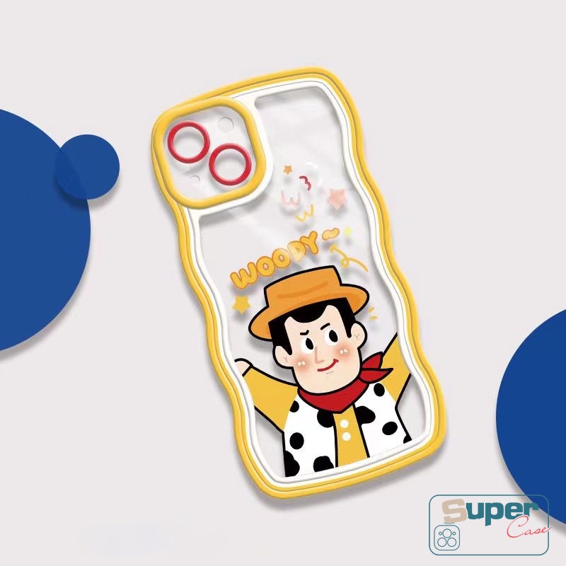 Casing Untuk Realme C21Y C55 C25Y C12 C15 C11 2020 C25 C35 C25s C11 2021 C20 C20A C3 5s 5 5i 6i C1 Lembut Baru Bergelombang Tepi Lucu Kartun Toy Story Woody Buzz Lightyear Phone Case