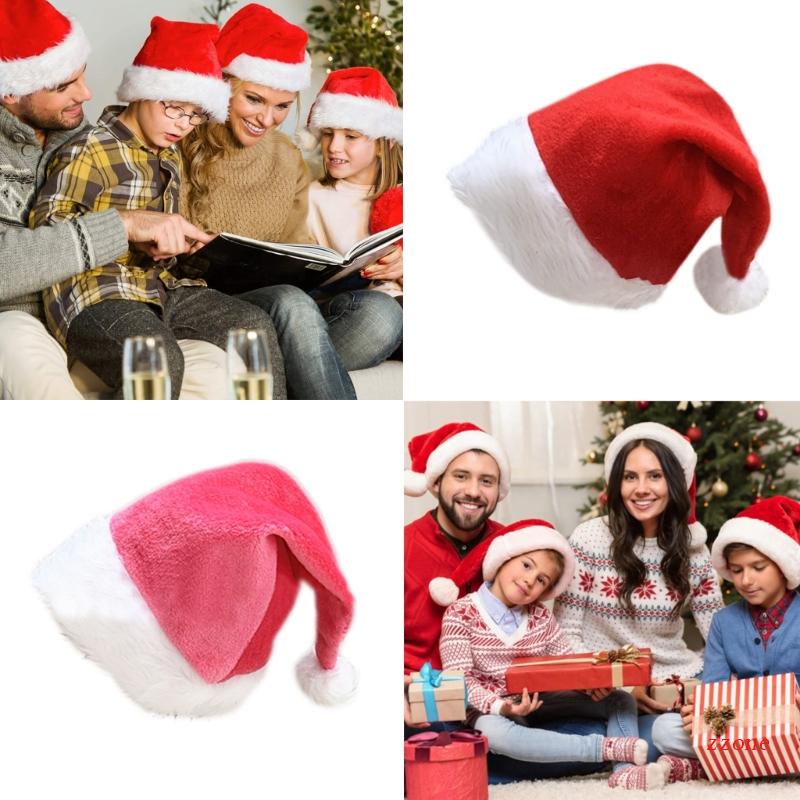 Topi Santa Bahan Plush Untuk Dekorasi Pesta Natal