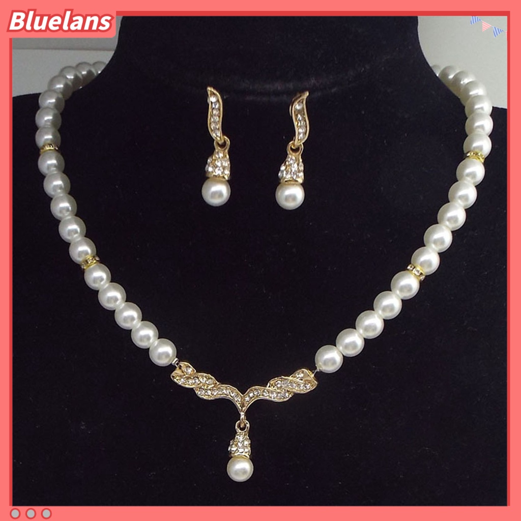 Bluelans Jewelry Set Lightweight Unique Shape Alloy Unique Necklace Earrings Set