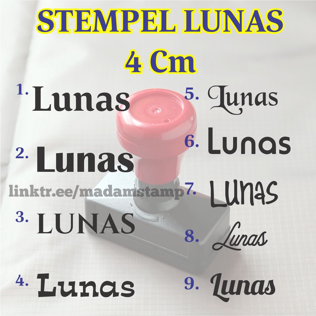 

stempel lunas 4cm tinta stempel otomatis flash stamp nama toko nota