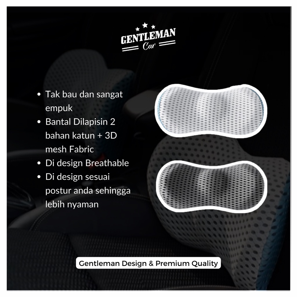 Bantal Waist 3D Lumbar Pinggang Punggung Memory Foam Jok Mobil Kursi Kantor