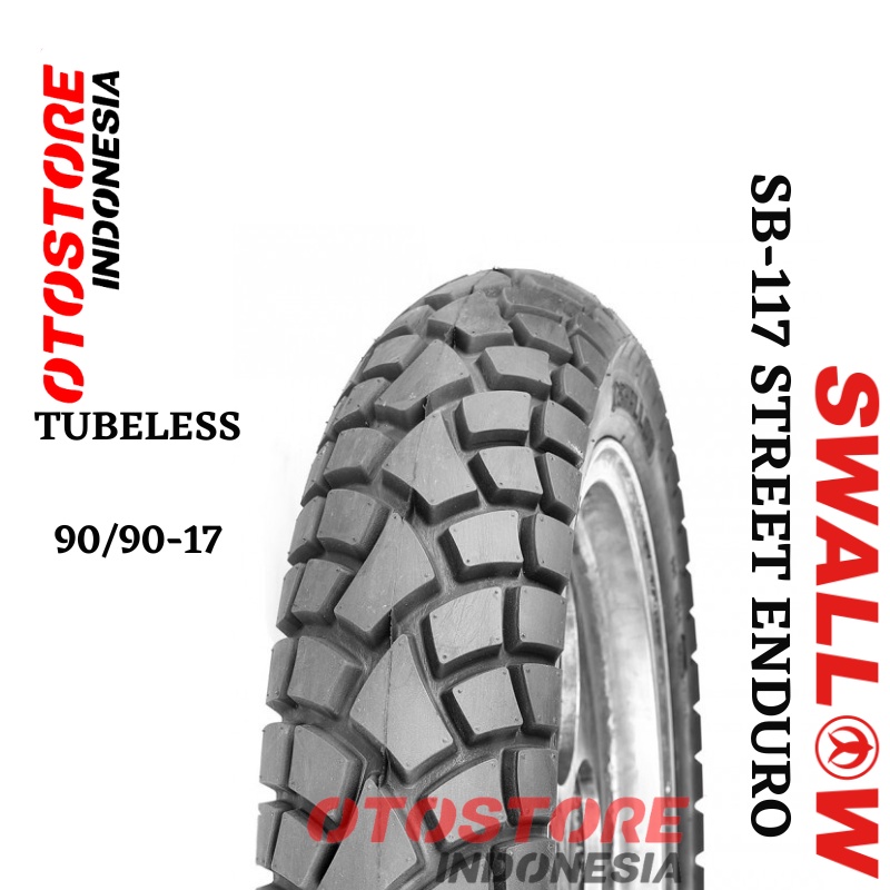Ban Luar Motor Swallow SB-117 STREET ENDURO 90/90-17 TL  Ring 17 Tubeless Ban Motor Semi Trail Touri