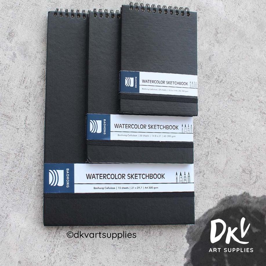 

[KODE JAWIC] Watercolor Sketchbook Baohong Cellulose 300gsm A6 / A5 / A4