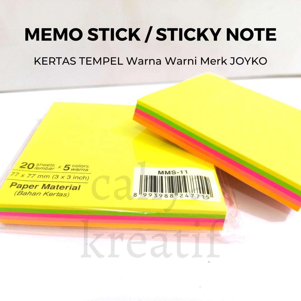 

MEMO STICKY NOTE KERTAS TEMPEL JOYKO ALAT TULIS PERLENGKAPAN KANTOR