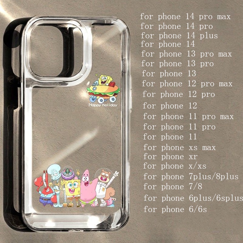 Soft Case Silikon TPU Transparan Motif Kartun Untuk IPhone 14 13 12 Pro Max 11 8 7 Plus XS XR X 6S