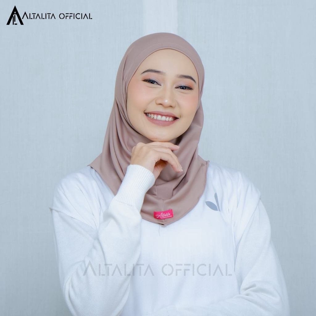 Altalita - Hijab Sport Bergo Zyta Instan Polos Non Pet Terbaru Bahan Jersey Premium Cocok untuk Olahraga Volly Futsal Senam dan Sehari-hari