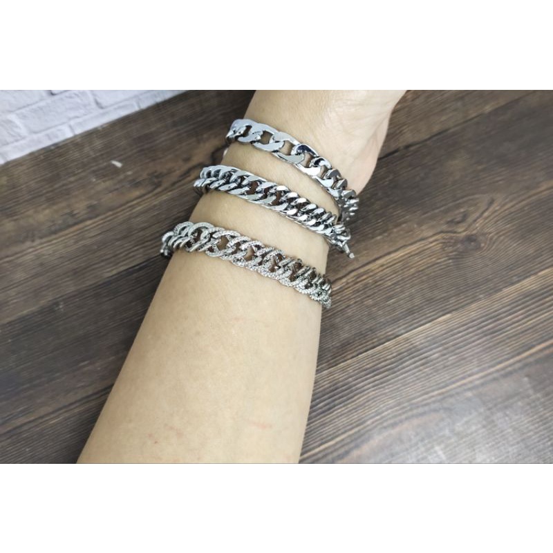 Fifi Fashion Gelang Rodium Import Premium Model Perhiasan Lapis Silver GR001