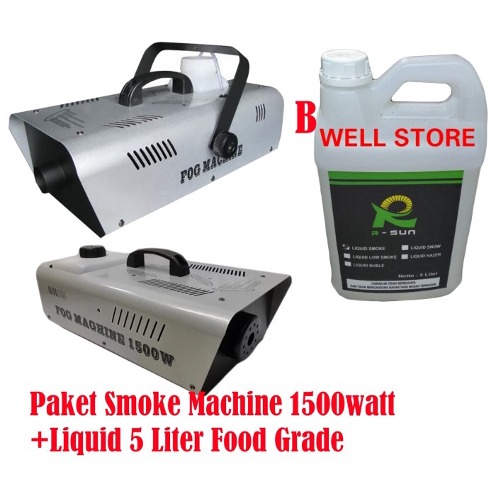 Jual Package 1500 Watt Smoke Machine + Liquid 5 Liter Food Grade