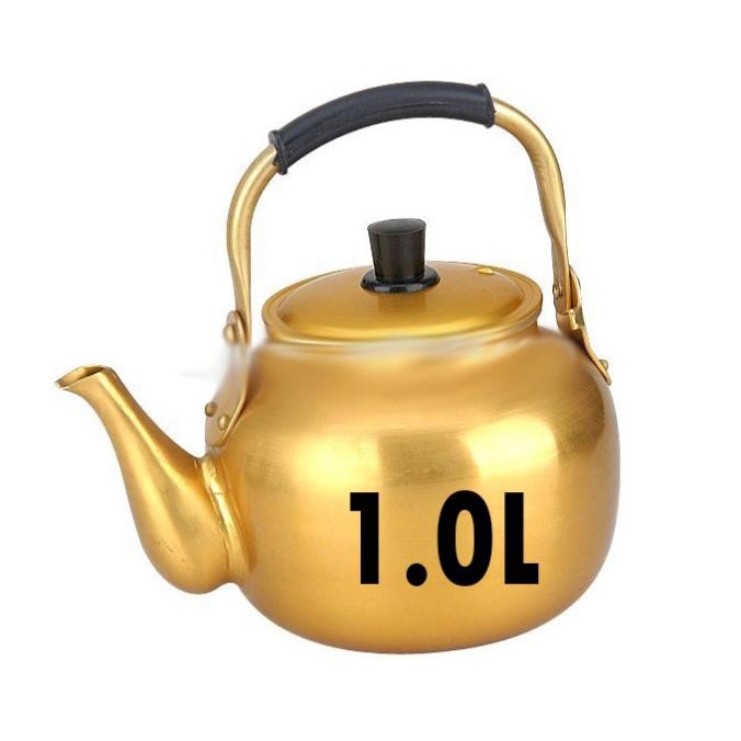 TERLARIS Teko Alumunium Emas 1.0L Teko kuning alumunium teko arab Dubai /PERALATAN MASAK SET/PANCI P