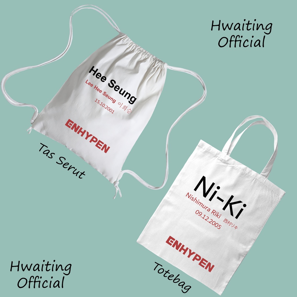 Totebag En Jake Heeseung Niki JayPark Sunoo Sunghoon Jungwon