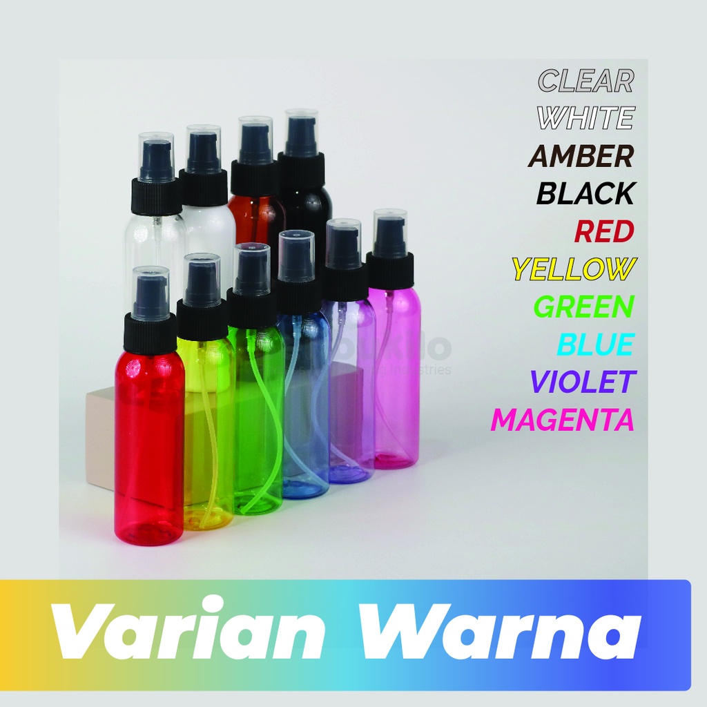 Botol Pump  100ml plastik Warna/Botol 100ml Pump Hitam