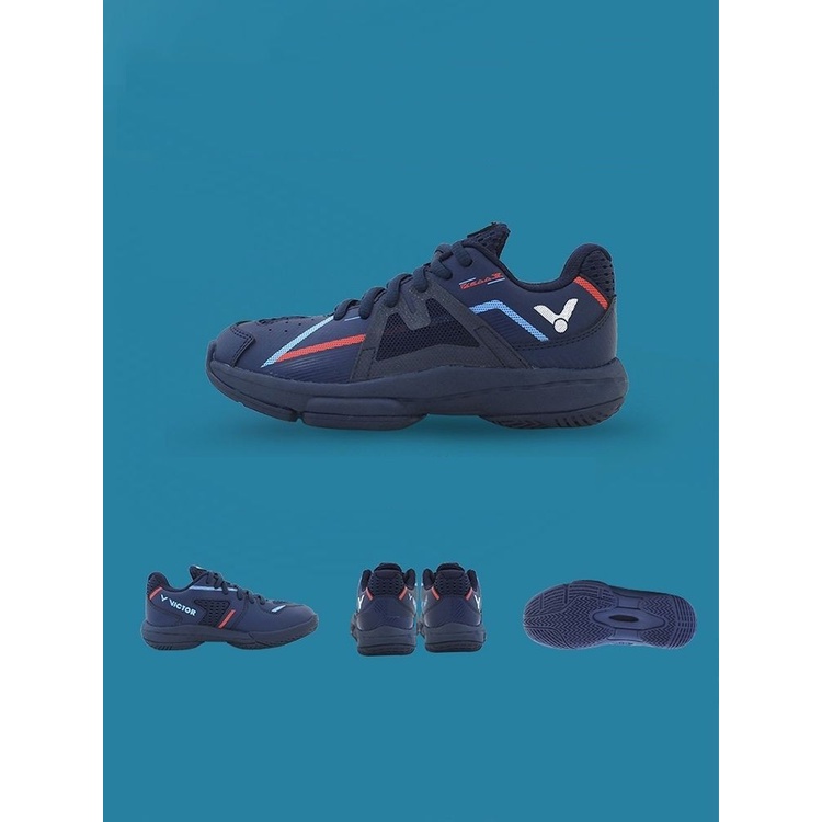 Sepatu Bulutangkis Victor Anak 9500JR Badminton Kids - Putih & Navy