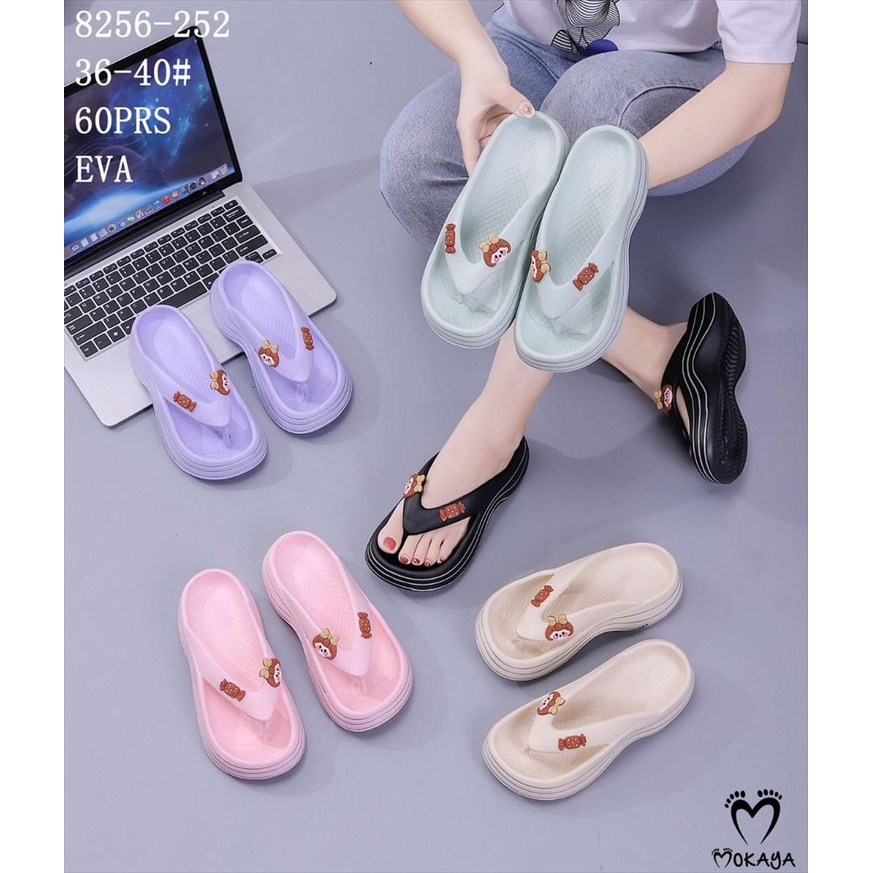 Sandal Jepit Eva Wanita Mainan Motif Candy Anak Cewek &amp; 3 Karakter Hewan Super Ringan Cantik Mewah Trendy Elegant Import Mokaya / Size 36-40 (8256-252 &amp; 8256-253)