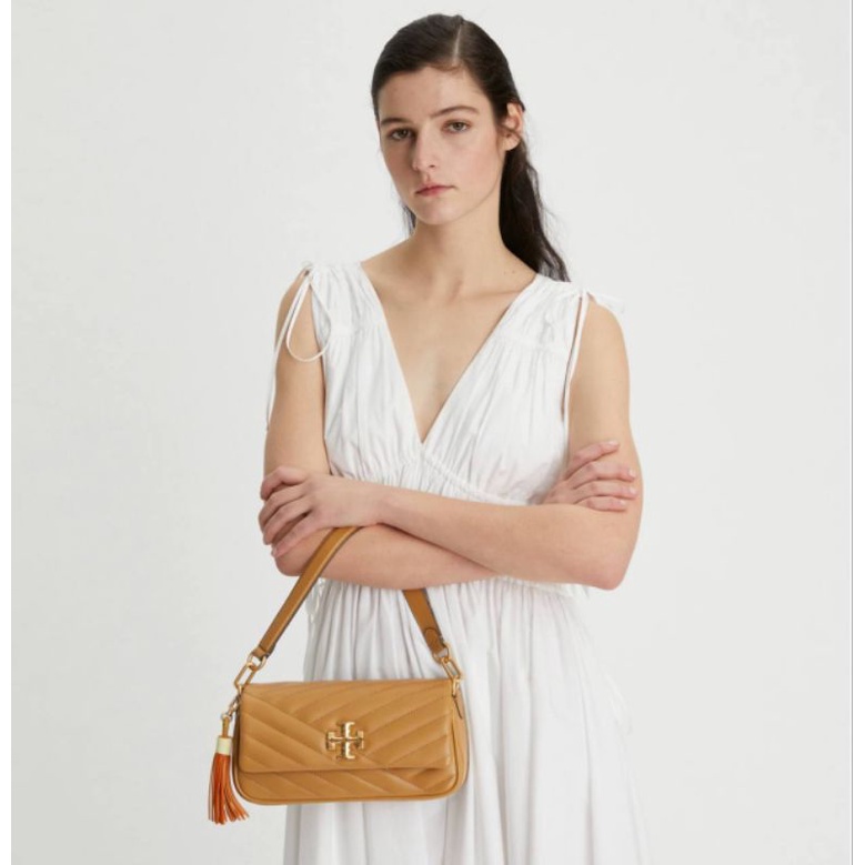 TORY BURCH KIRA CHEVRON TASSEL SMALL FLAP SHOULDHER BAG