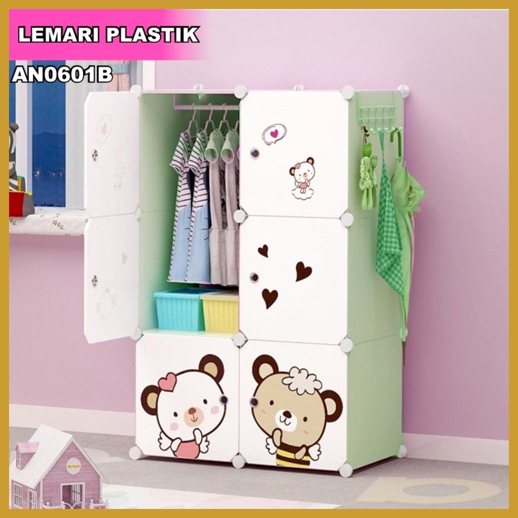 LEMARI PLASTIK PORTABLE 6 PINTU LEMARI KARAKTER LEMARI PAKAIAN MULTIFUNGSI GOSHOP88 TERMURAHH...,,,,