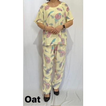 Baju tidur bahan katun rayon dewasa celana penjang