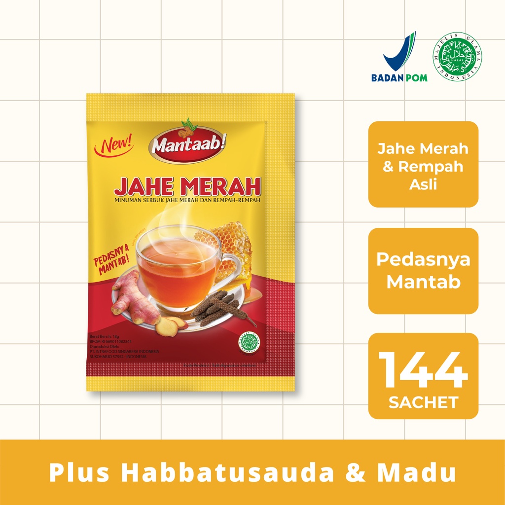 

Mantaab Jahe Merah Karton Isi 12 Renceng x @10 Sachet