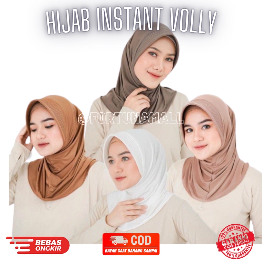 Hijab Jilbab Kerudung Sporty Sport Instant Jokowi Volly Clemira Bergo Sport Hasanah Lycra Vasbir Rif