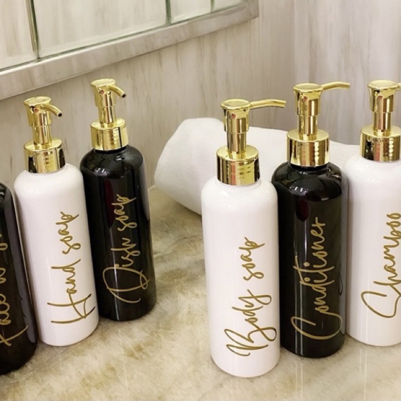 BOTOL 250ML HITAM/PUTIH GLOSSY GOLD NEW PUMP LUXURY AESTHETIC BOTTLE REFILL 250 ML PUMP GOLD CLIP OIL LUXURY PET HITAM PUTIH WADAH SHAMPOO