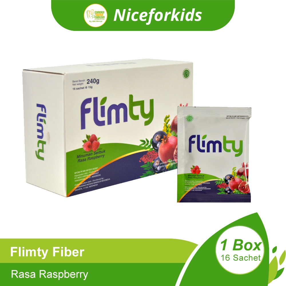 FLimty Fiber 1 Box Isi 16 Sachet Obat Diet Pelangsing Dan Detox Original Perut Buncit jadi langsing