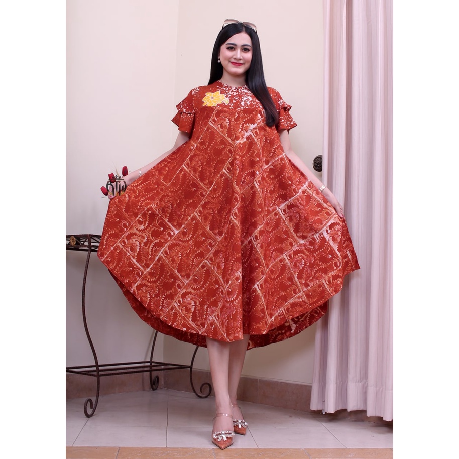 Daster Klok Payung Jumbo Daster Klok Batik Cap Colet Malaman Bukan Daster Kencana Ungu