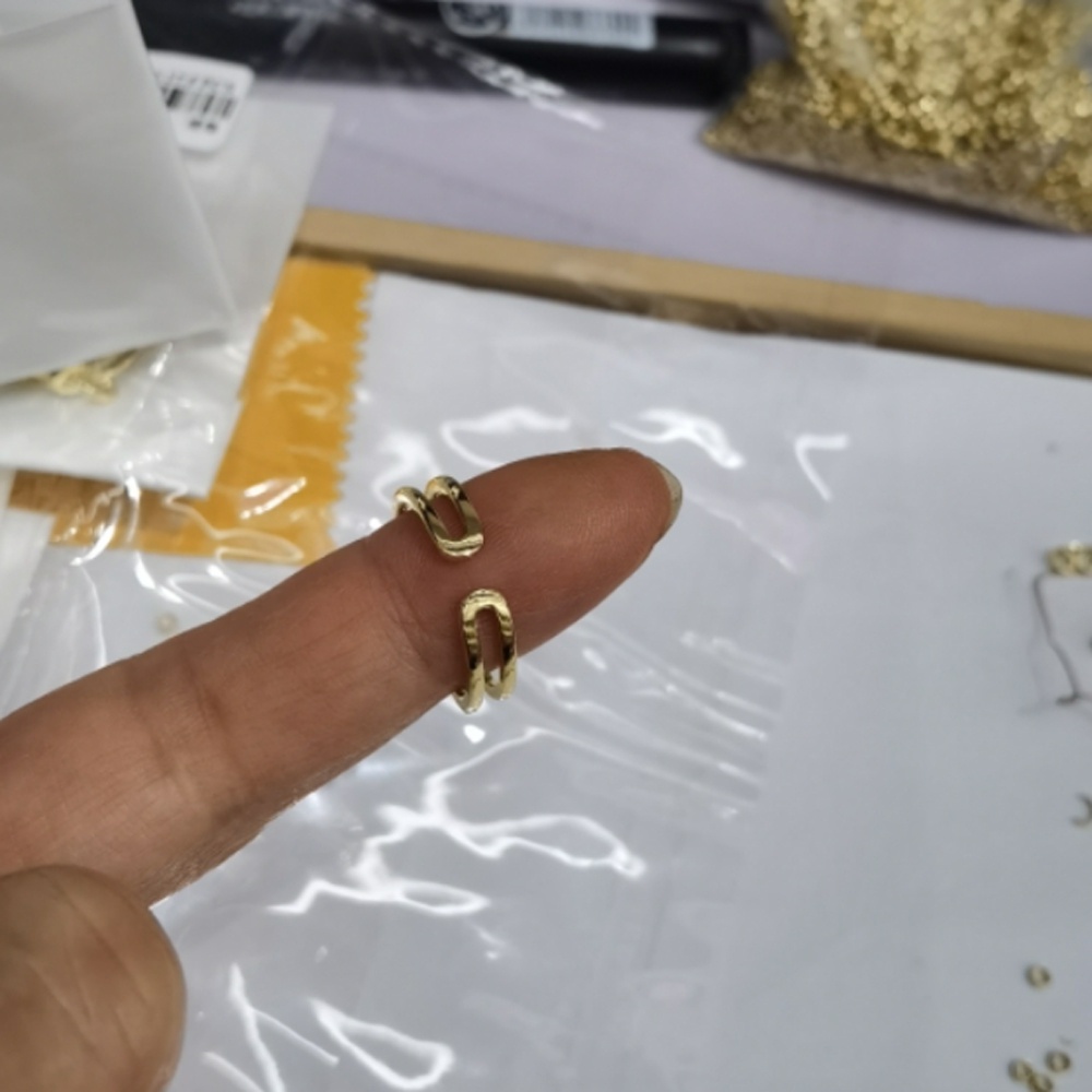 2022 Cincin Jari Telunjuk Wanita Model Terbuka Lapis Ganda Adjustable Hias Berlian Gaya Korea Untuk Hadiah