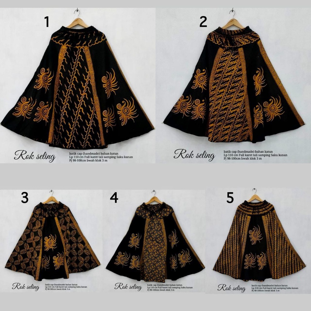 Rok Sinaran Kuning Batik Kombinasi Rok Payung Jumbo Bawahan Formal Kondangan Muslim